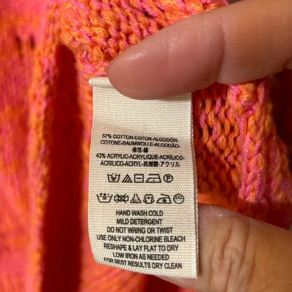 Free People Hot Tropics V-Neck Sweater Pink Large NWT - Picture 8 of 16